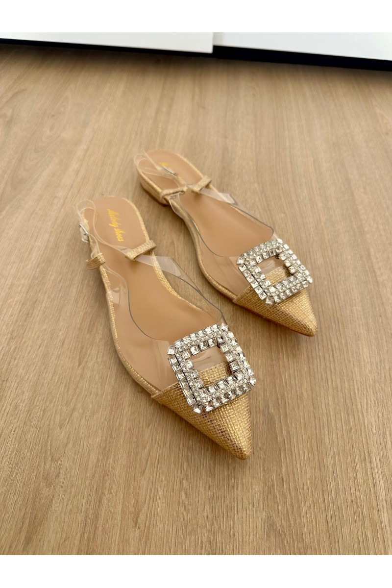 Sandalias vinilo dorada my10027-4