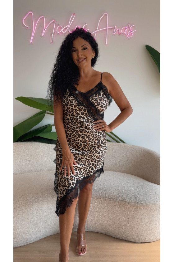 Vestido lencero animal print