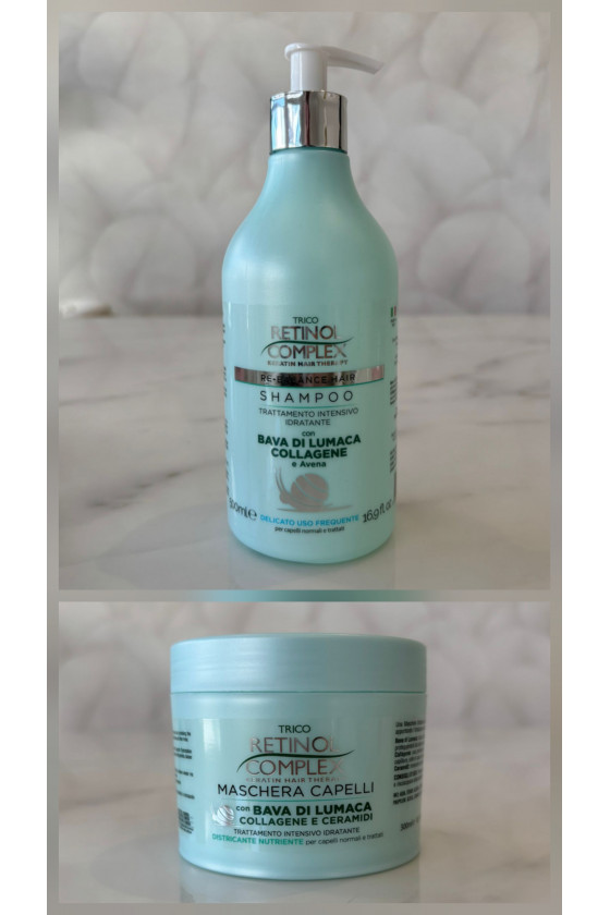 Pack Champú+Mascarilla baba de caracol, colágeno y ceramidas retinol complex