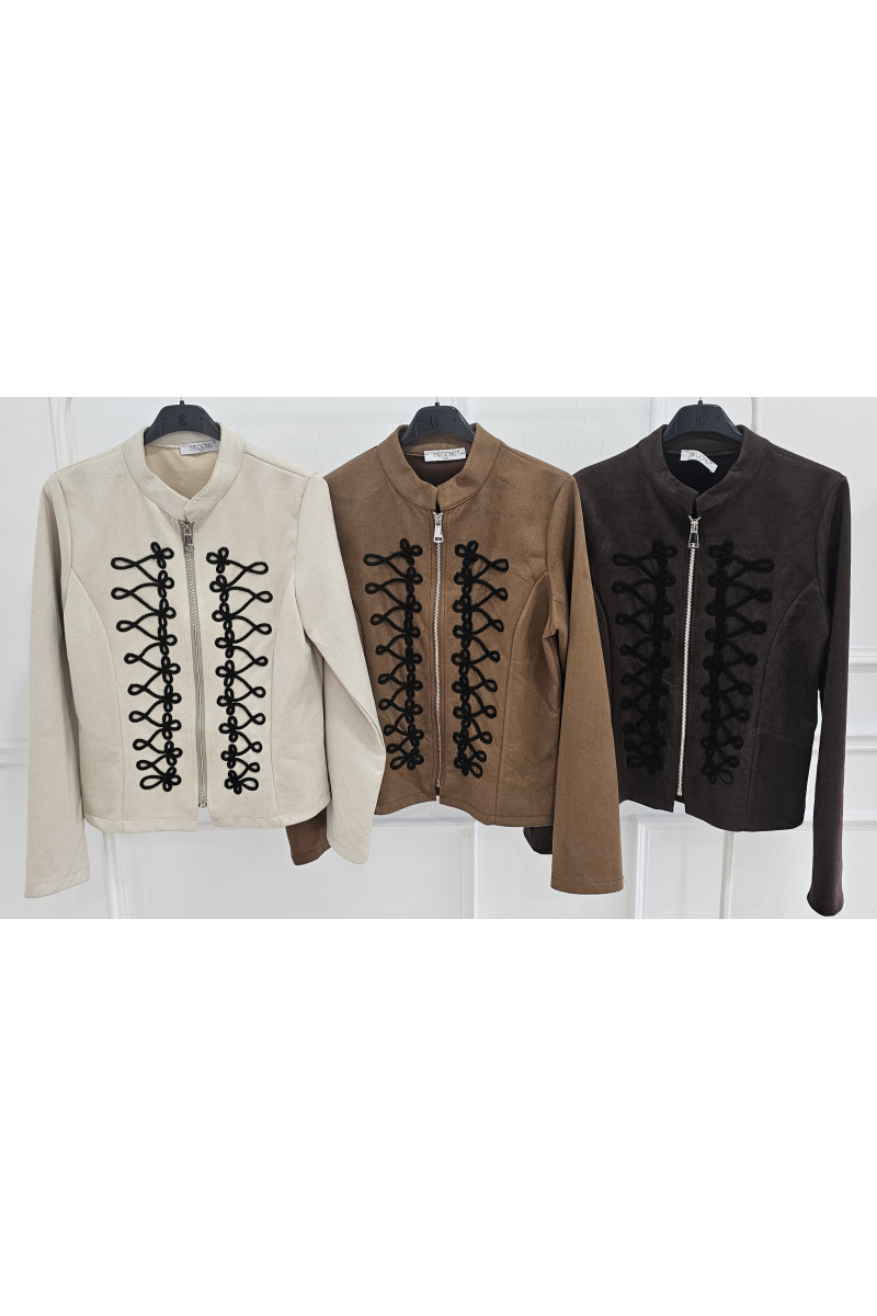 Chaqueta antelina militar