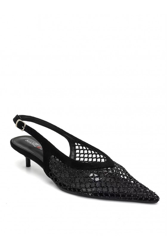 Bailarinas tacón chupete rejilla 9869 black