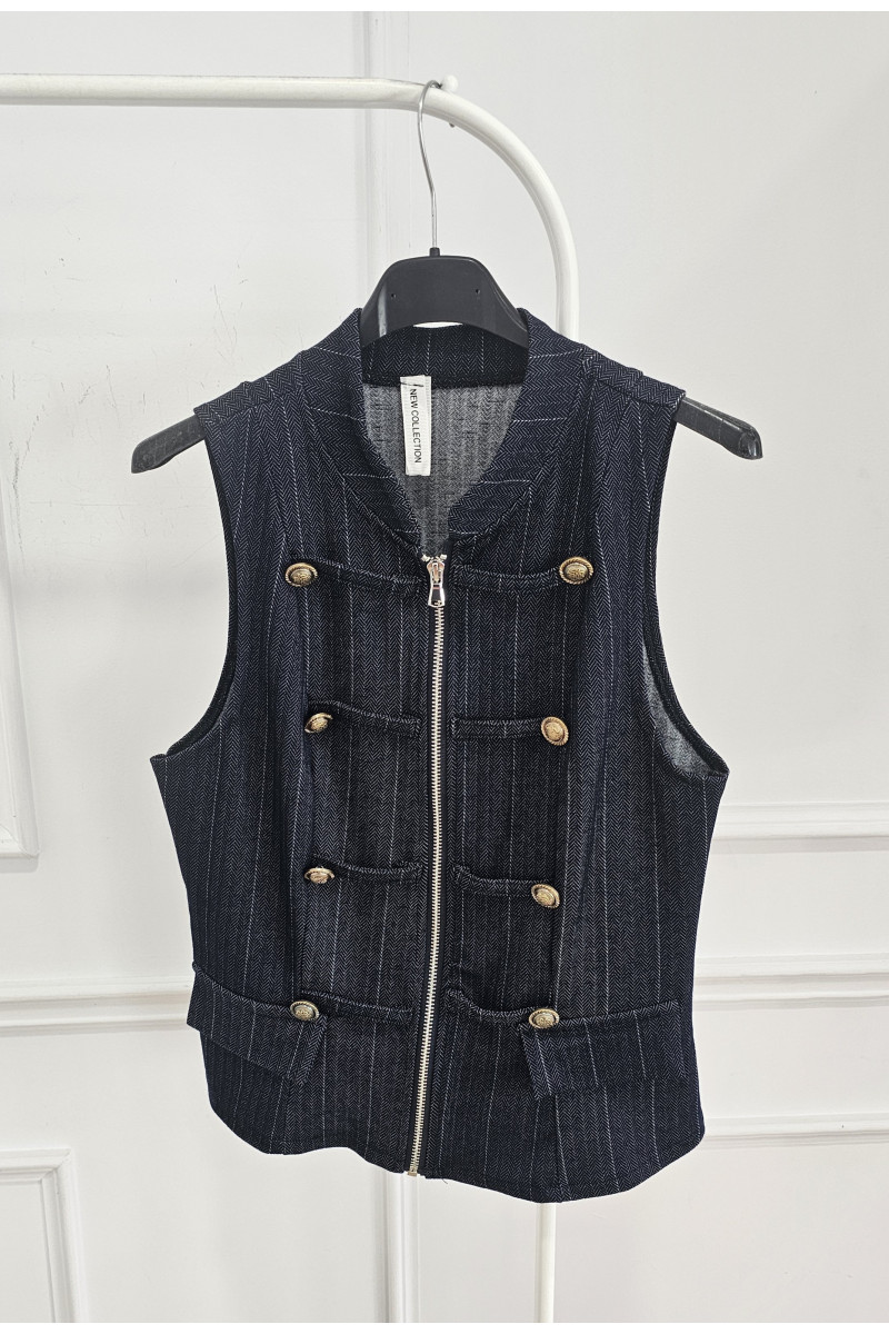 Chalequillo denim napoleón