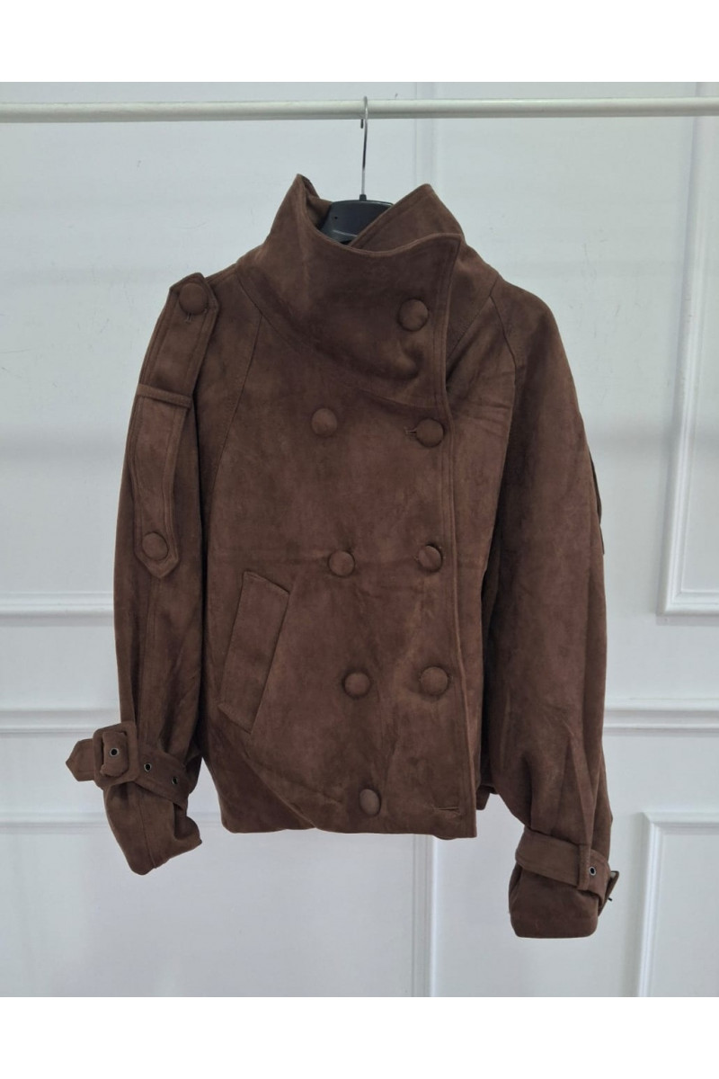 Chaqueta antelina chocolate
