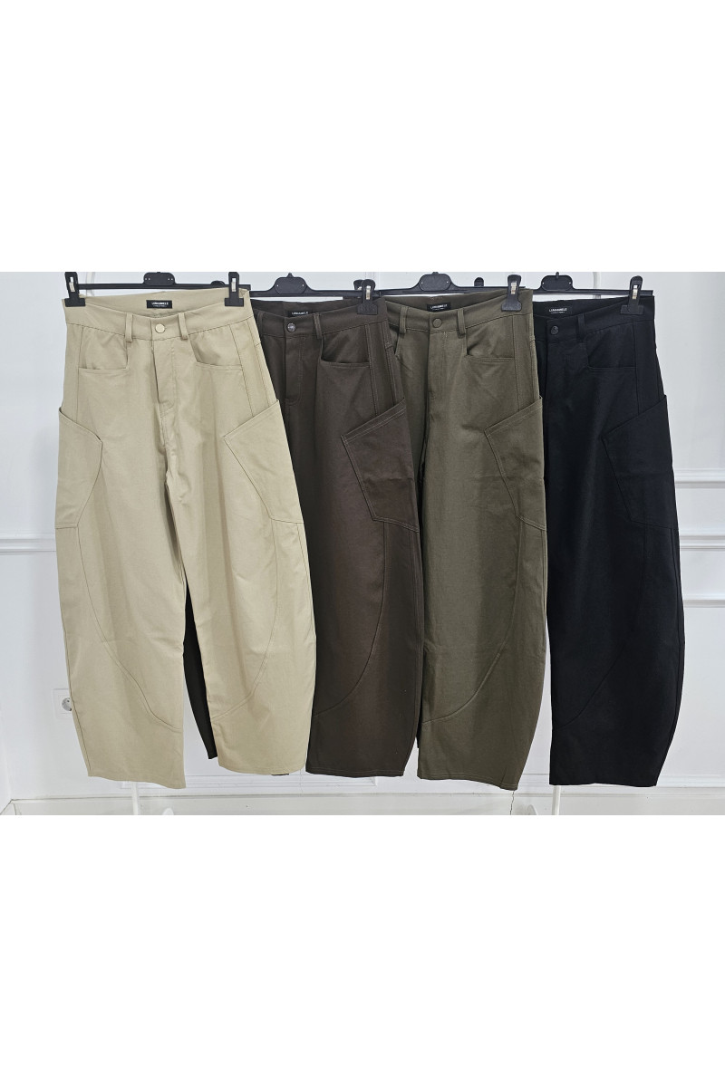 Pantalón barrel bolsillos lateral