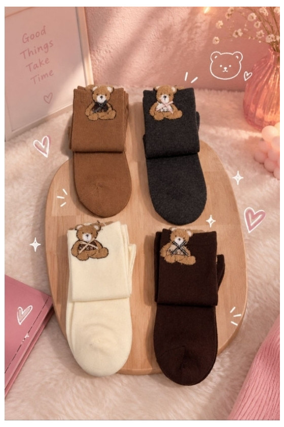 Calcetines pack de 3 osito algodón