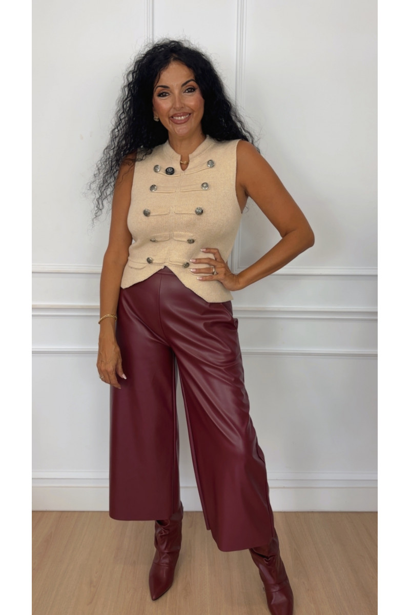 Pantalón polipiel midi