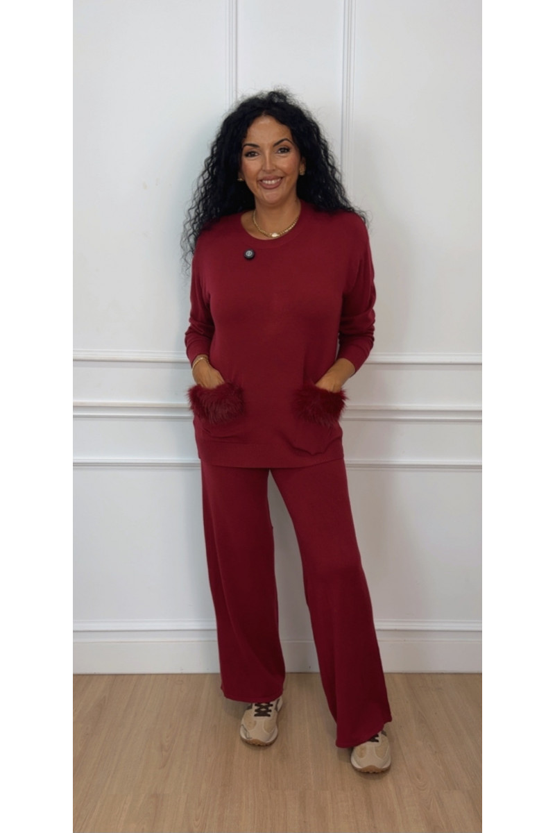 Conjunto confort bolsillos pelo