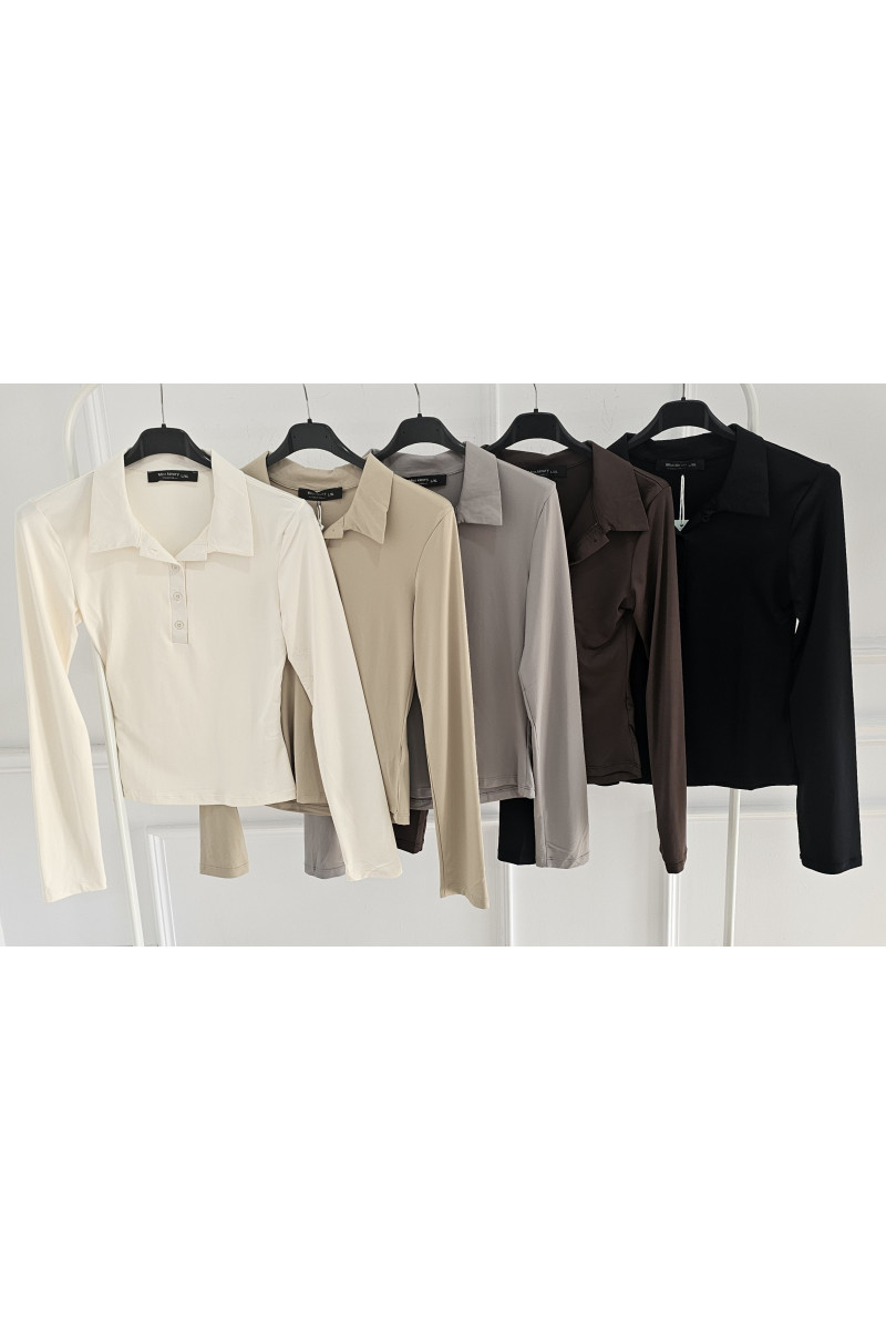 Top licra cuello polo