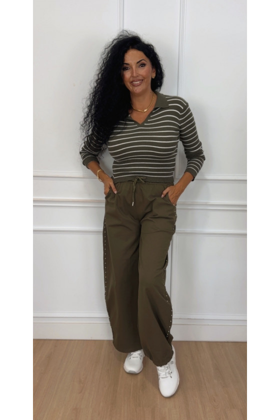 Pantalón bombacho tacha