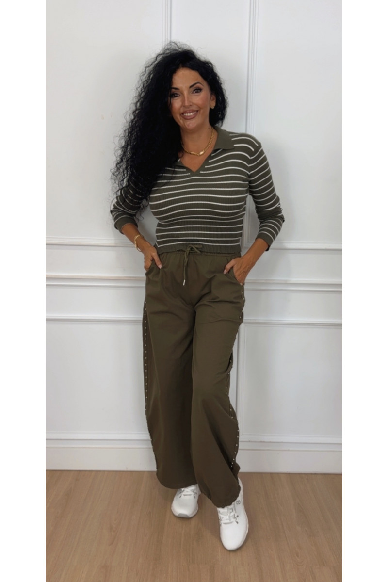 Pantalón bombacho tacha