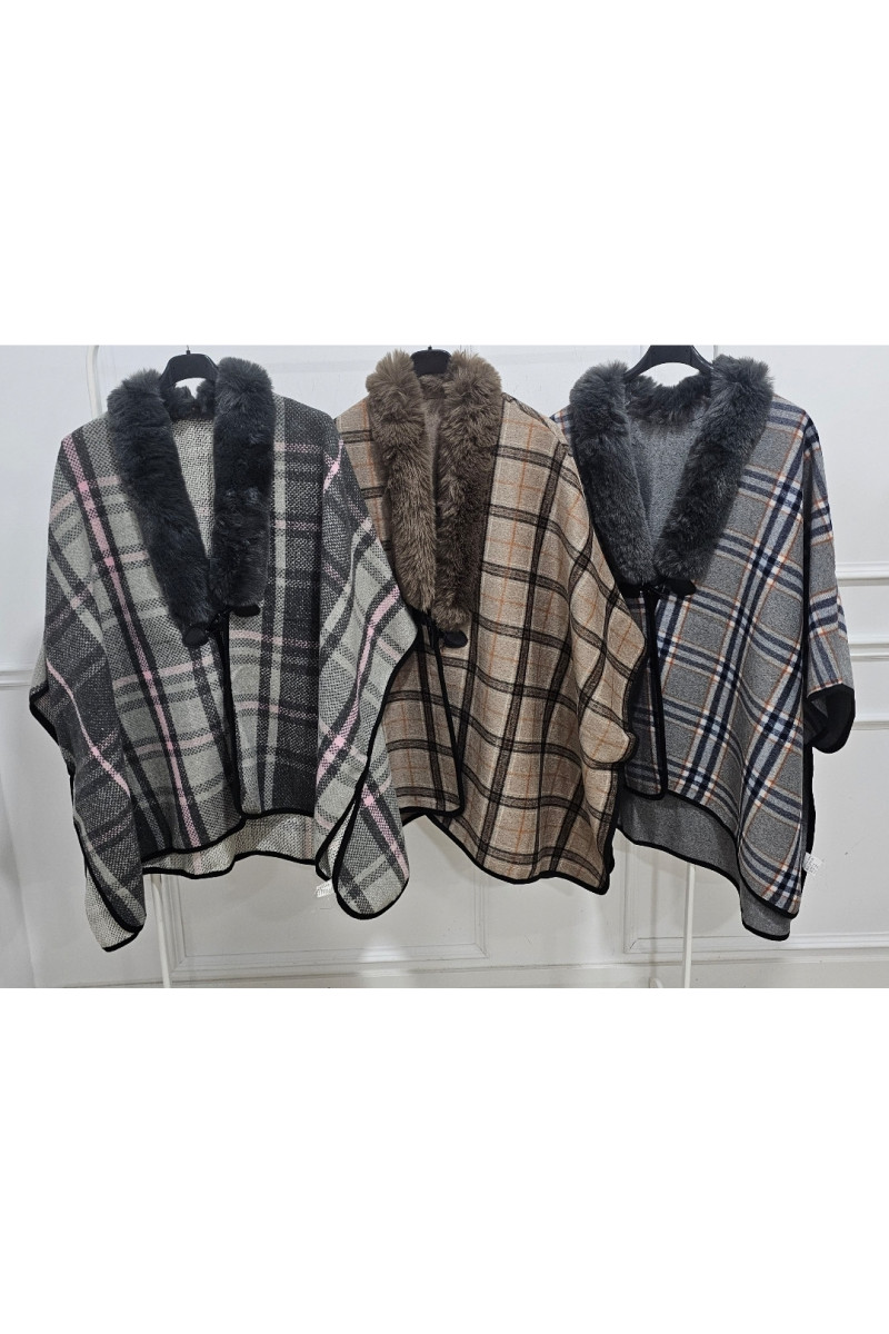 Poncho capa cuadros