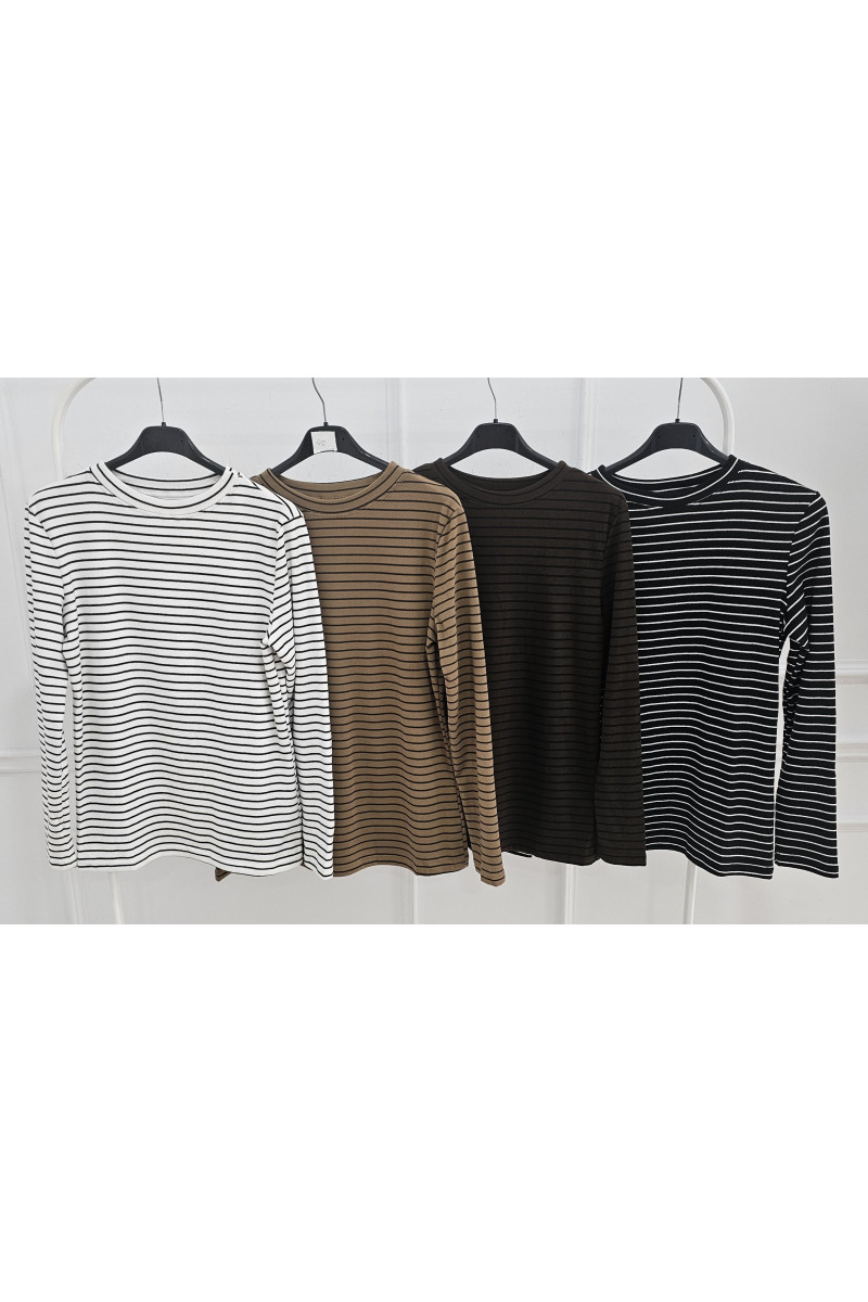 Jersey rayas casual cuello caja