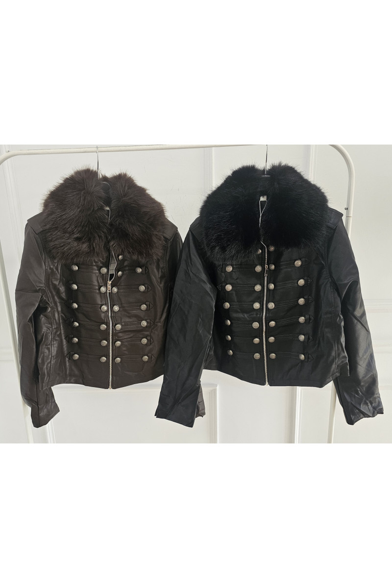 Chaqueta polipiel pelo napoleón