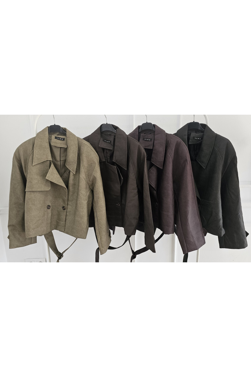 Chaqueta cruzado polipiel