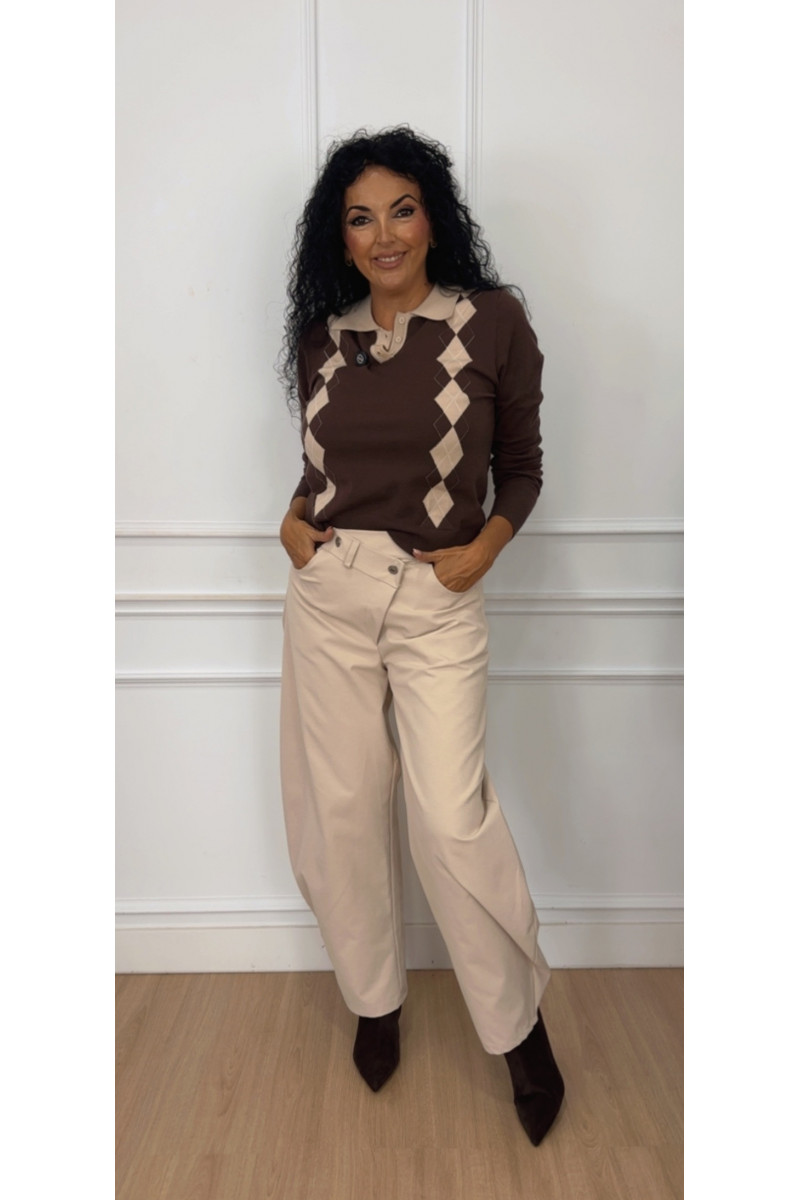 Pantalón wide leg barrel