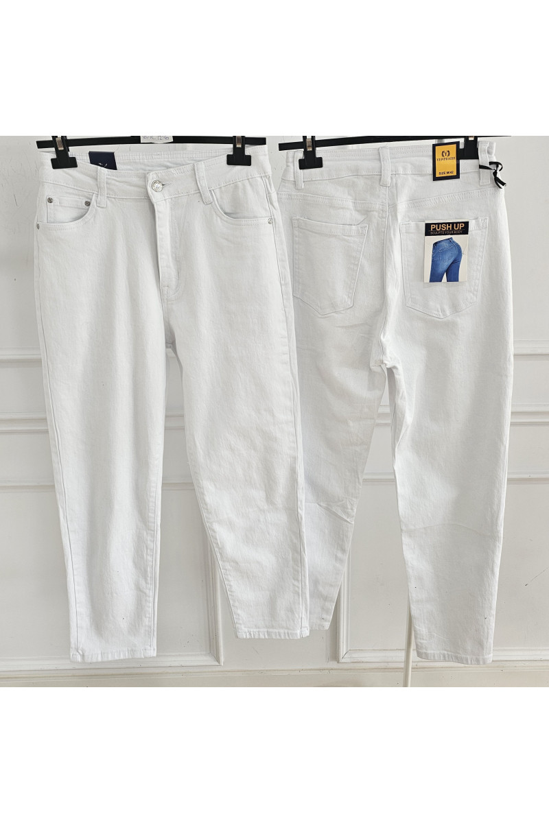 Vaquero mom fit blanco