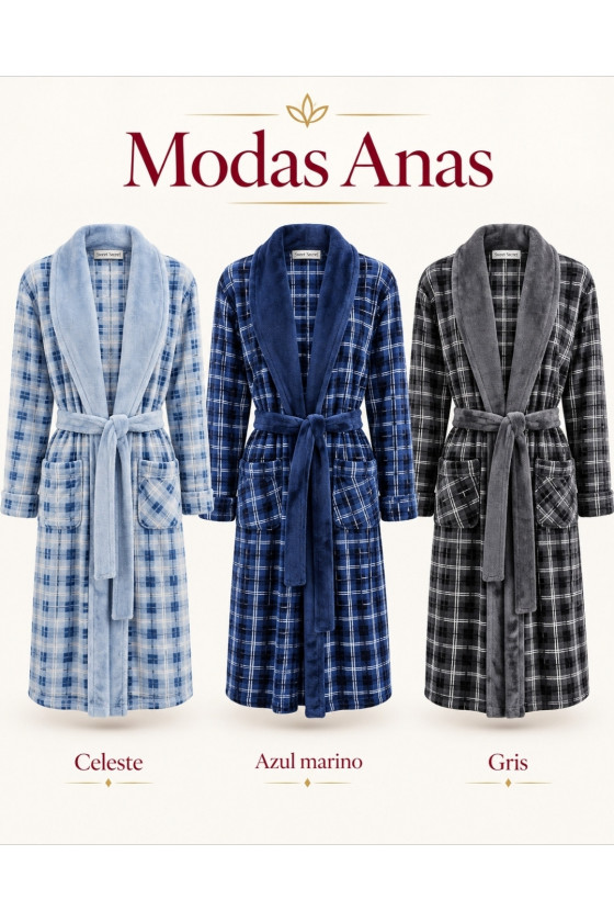 Bata pijama hombre cuadros