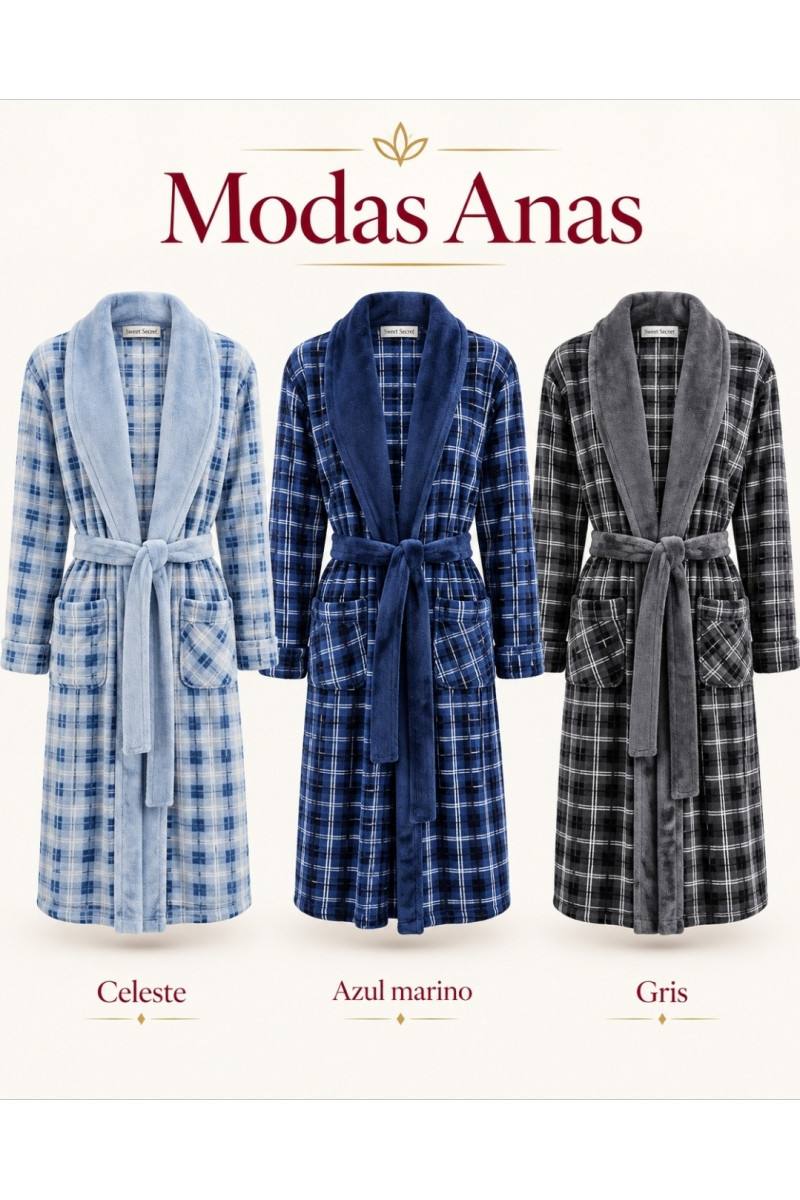 Bata pijama hombre cuadros