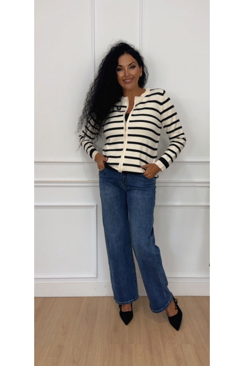 Chaqueta cremallera rayas