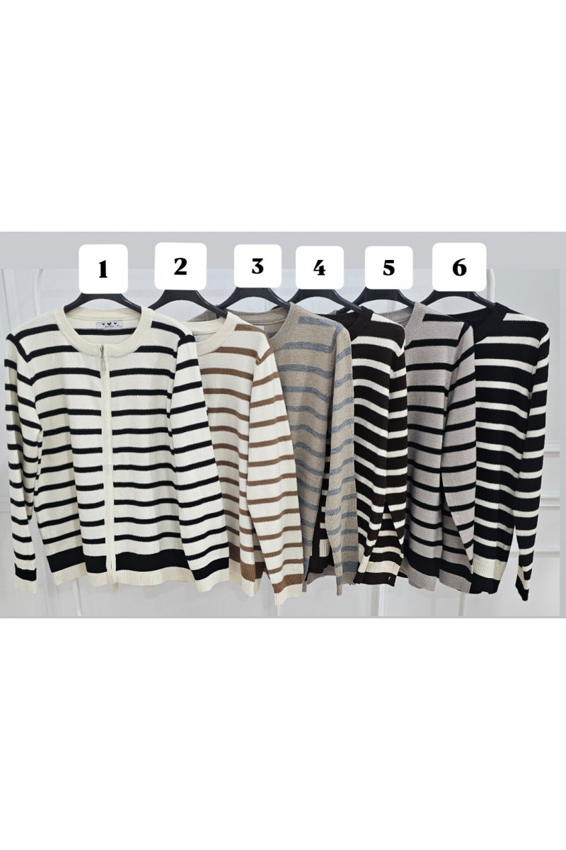 Chaqueta cremallera rayas