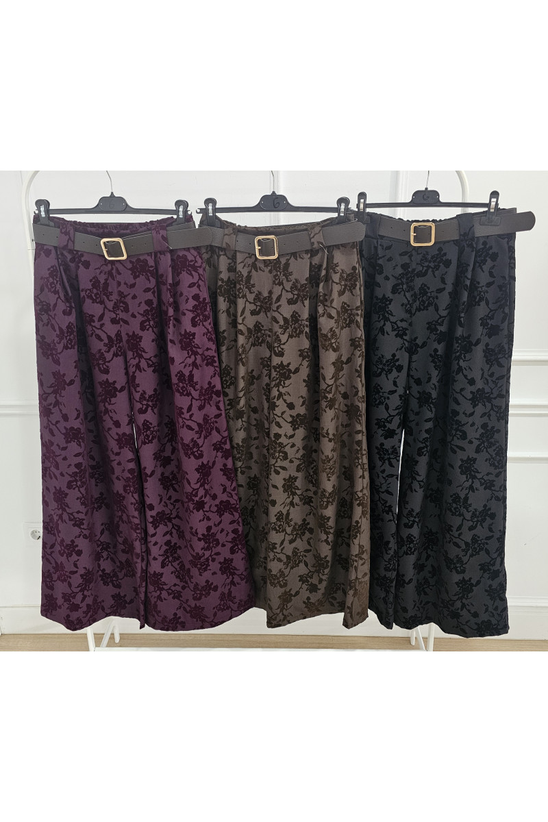 Pantalón bordado terciopelo