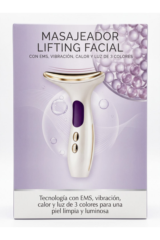 Masajeador facial y de cuello multifunción con efecto lifting