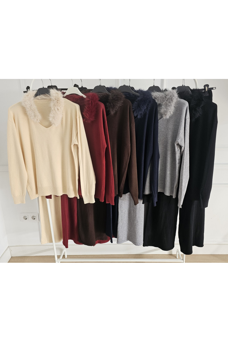Conjunto confort cuello pelo
