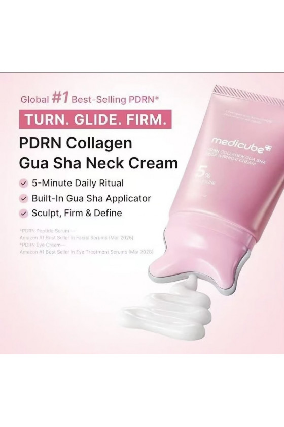 medicube PDRN Collagen Gua Sha Neck Wrinkle Cream- Firming, Contour Care