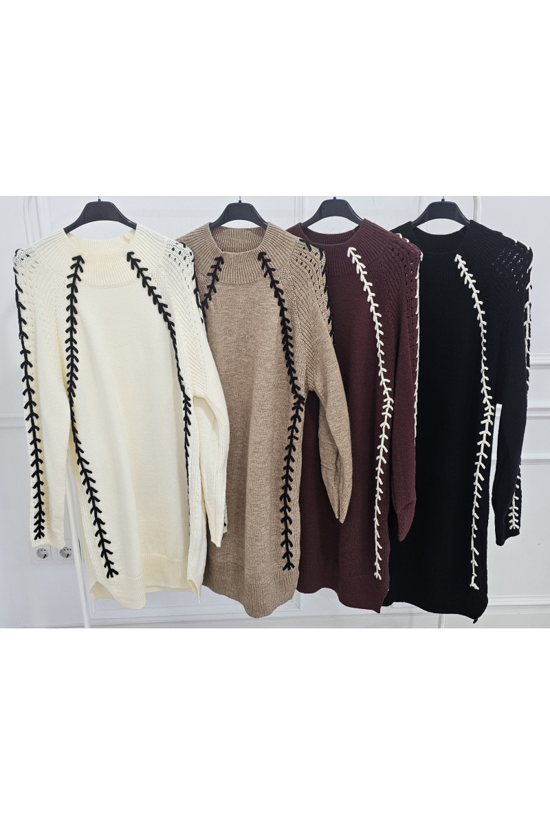 Vestido lana trenzado