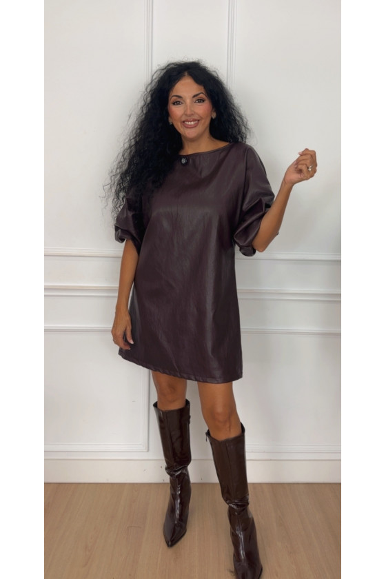 Vestido evase polipiel