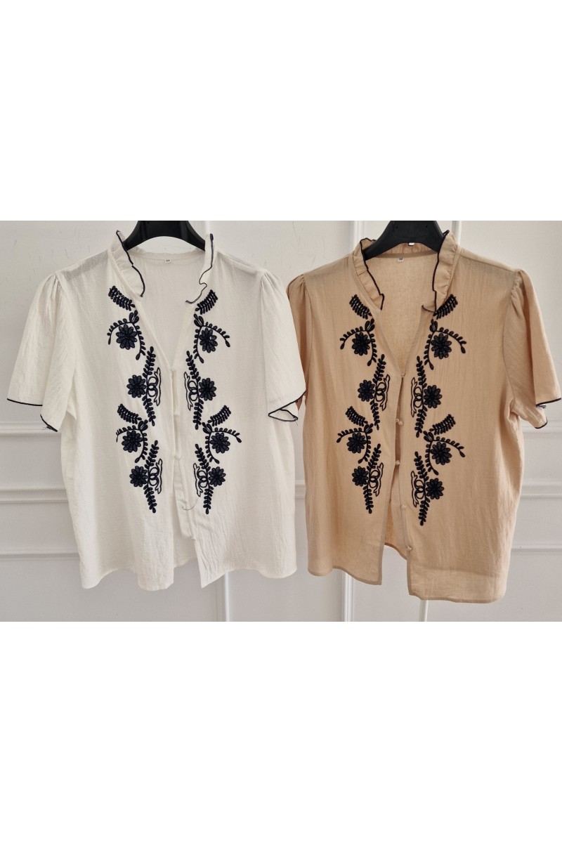 Camisa lino encaje