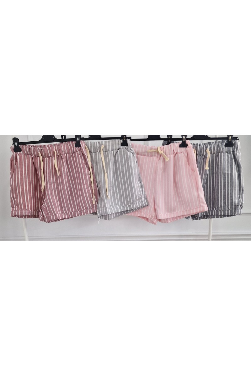 Short rayas lino