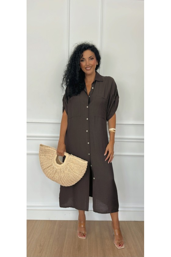 Vestido camisero lino