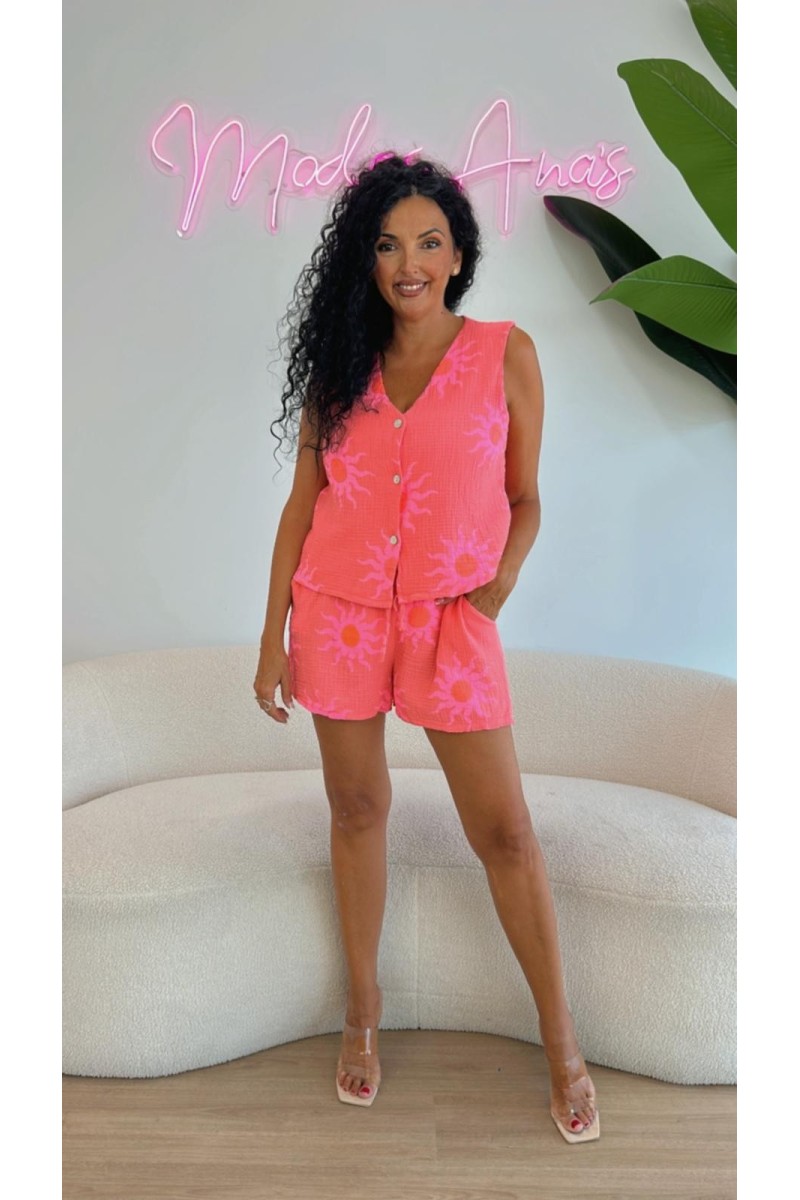 Conjunto caribe chalequillo sol