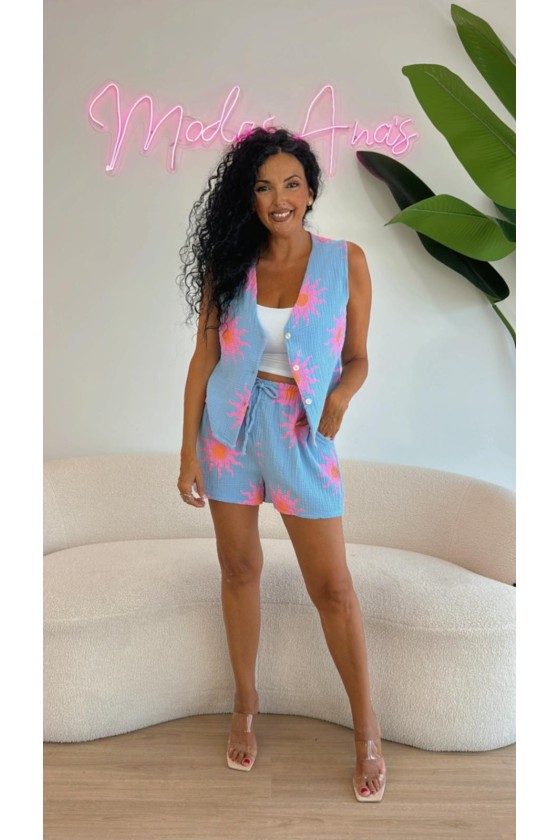 Conjunto caribe chalequillo sol
