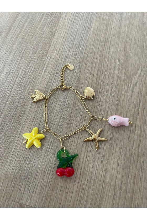 Pulsera Charm Guinda