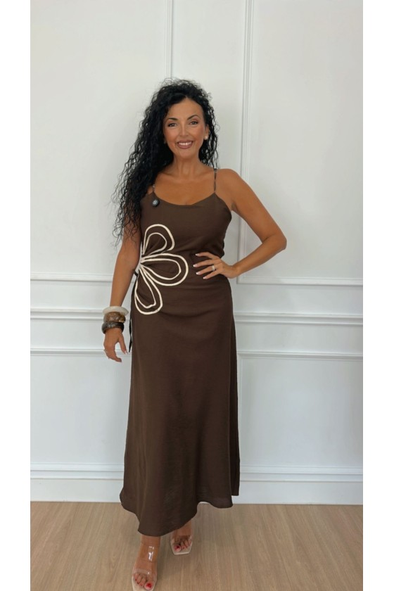 Vestido Flor Lino