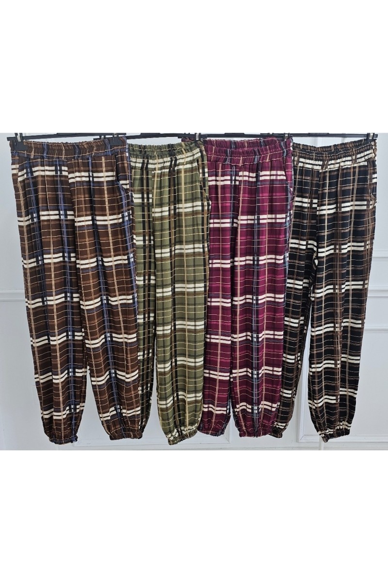 Pantalón bombacho cuadro
