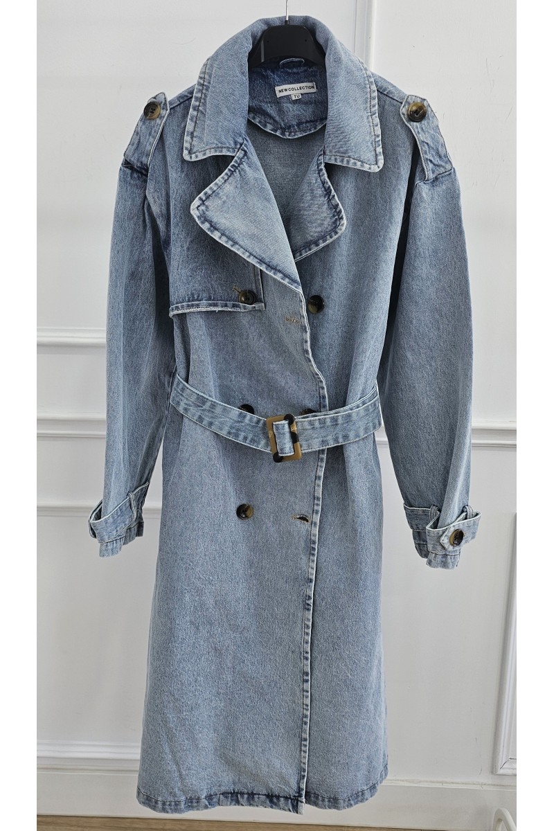 Gabardina vaquera cruzada