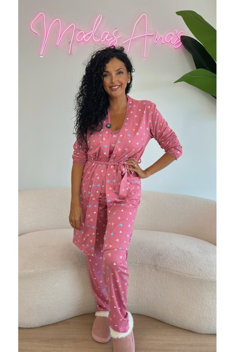 Pijama 3 piezas minnie