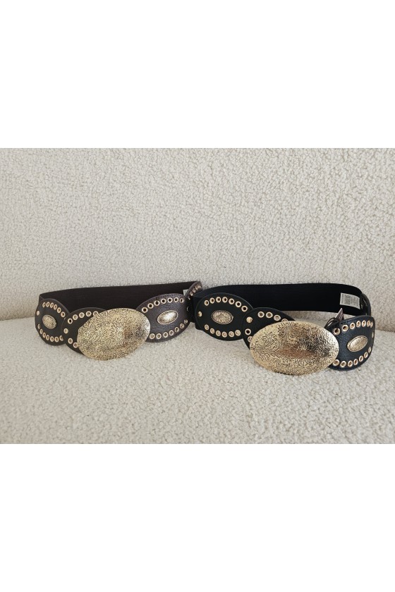 Cinturón elástico tachuelas