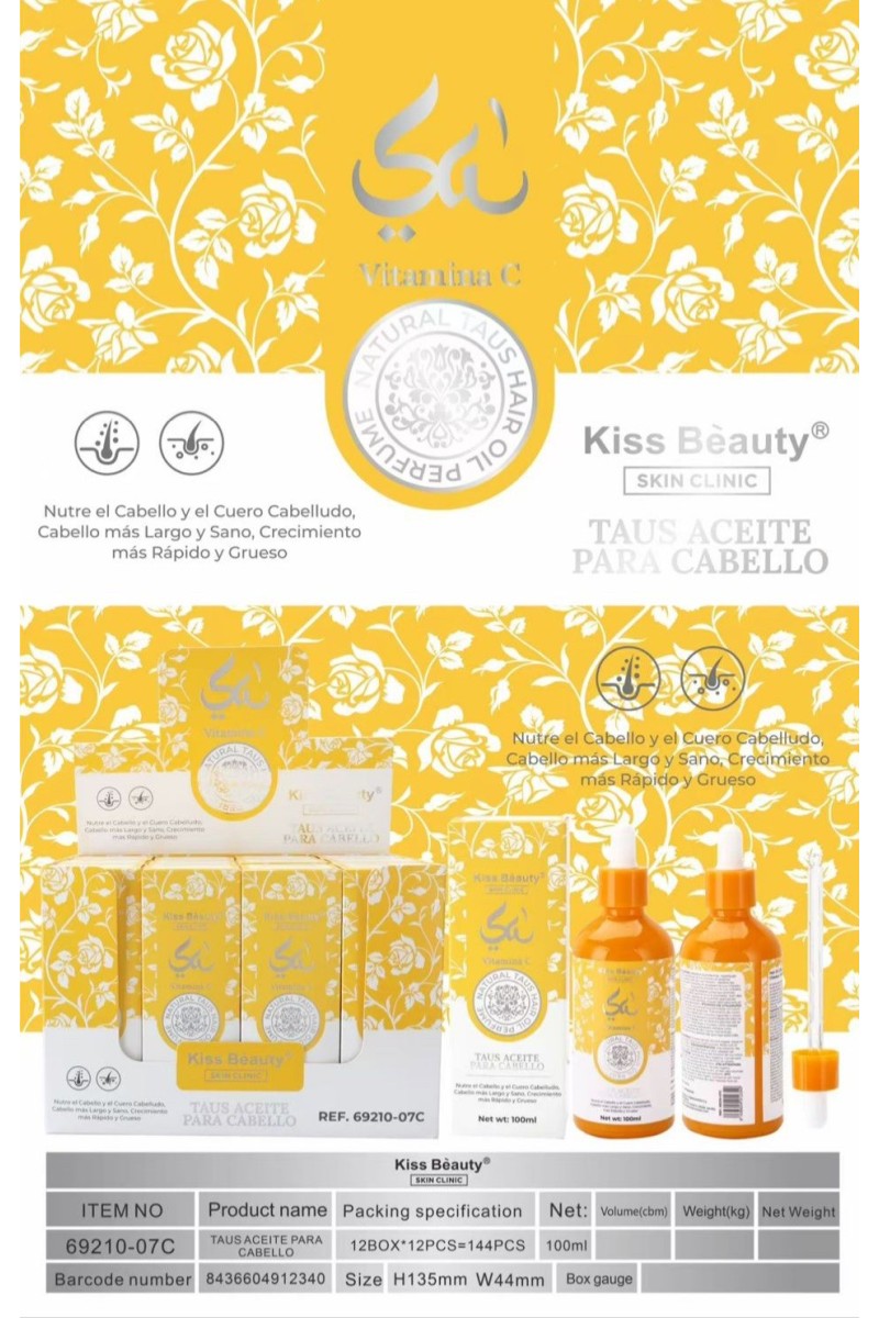 Aceite para cabello yara taus