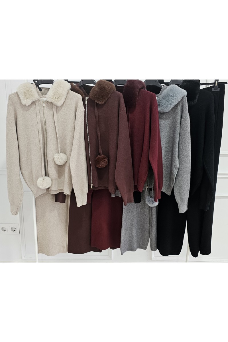 Conjunto pompón cremallera