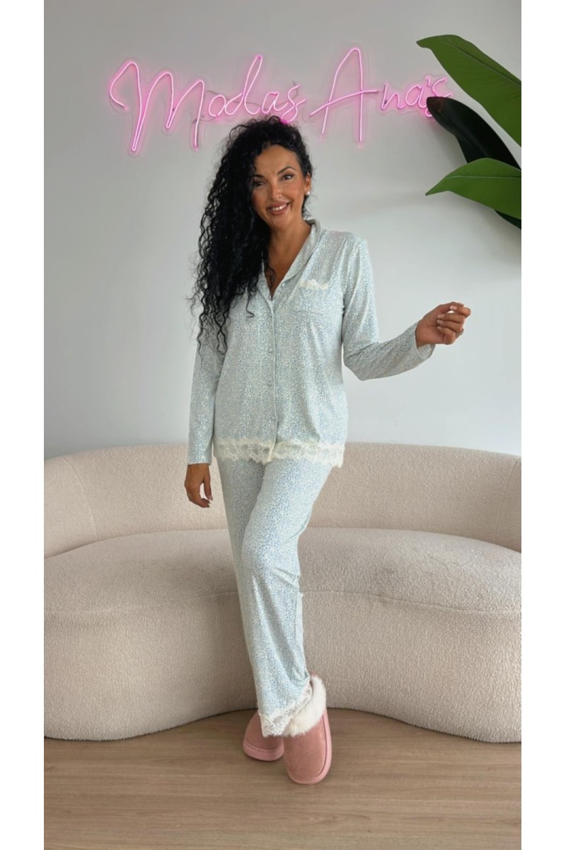 Pijama camisero lencero