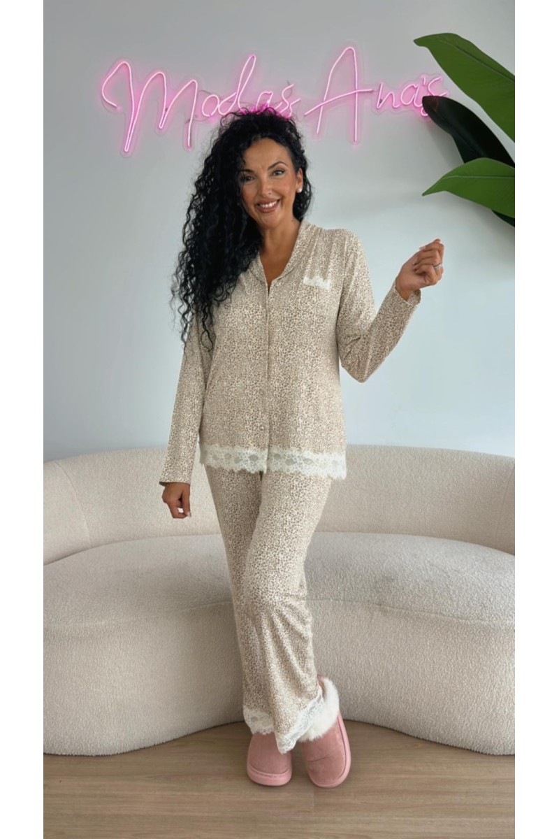 Pijama camisero lencero