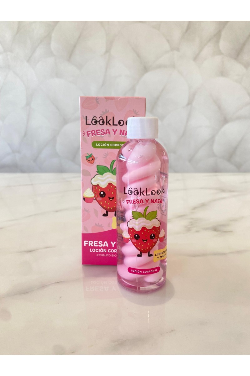 Loción corporal supér hidratante fresa y nata