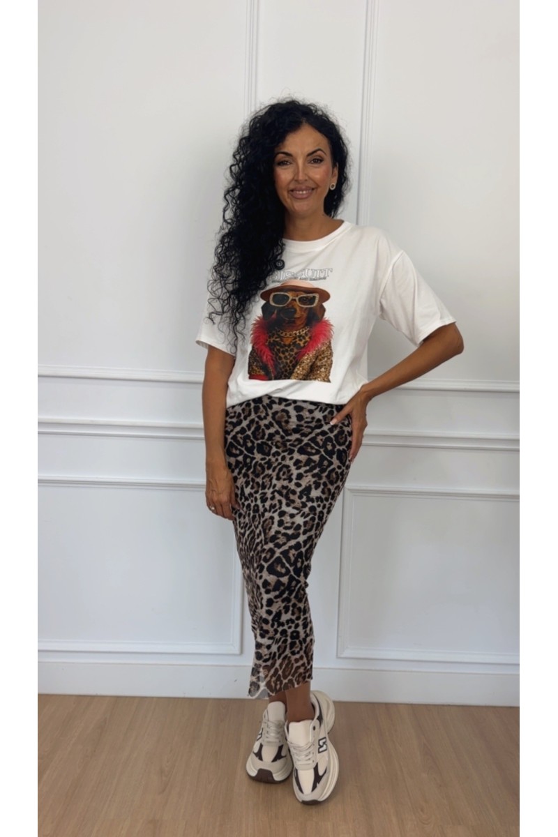 Falda tul animal print