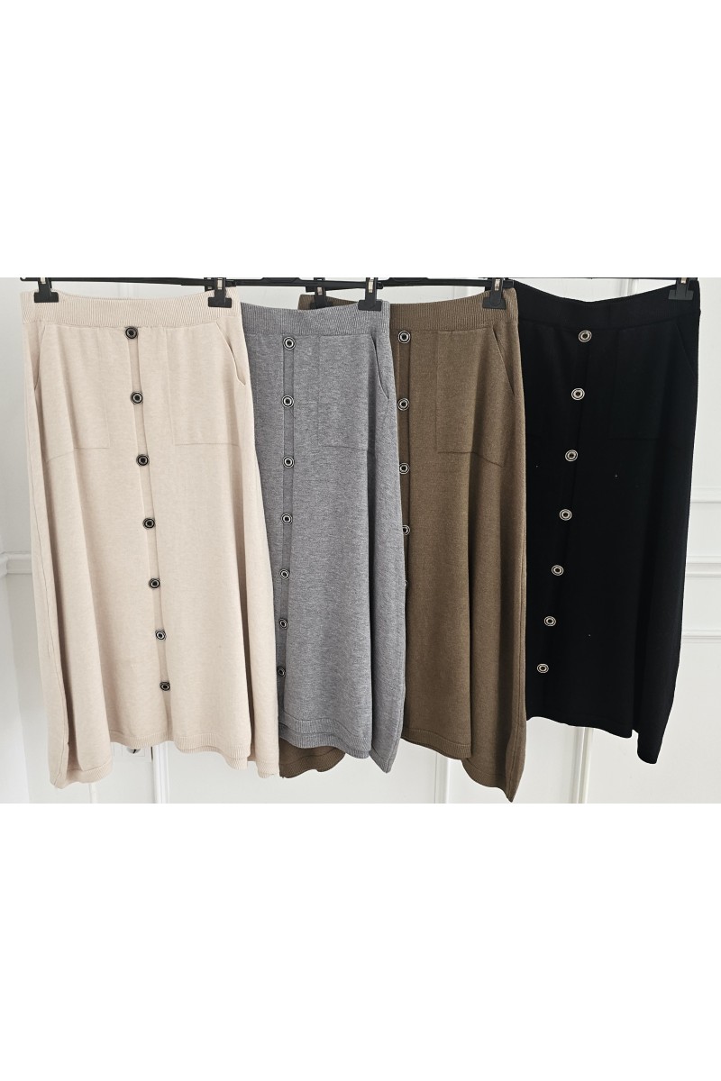 Falda lana midi