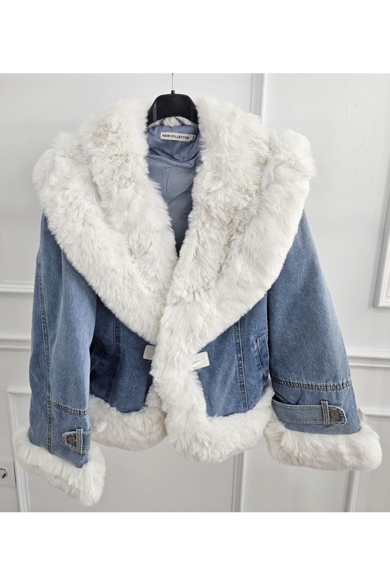 Abrigo vaquero pelo blanco
