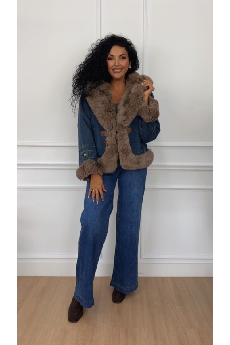 Abrigo vaquero pelo marrón